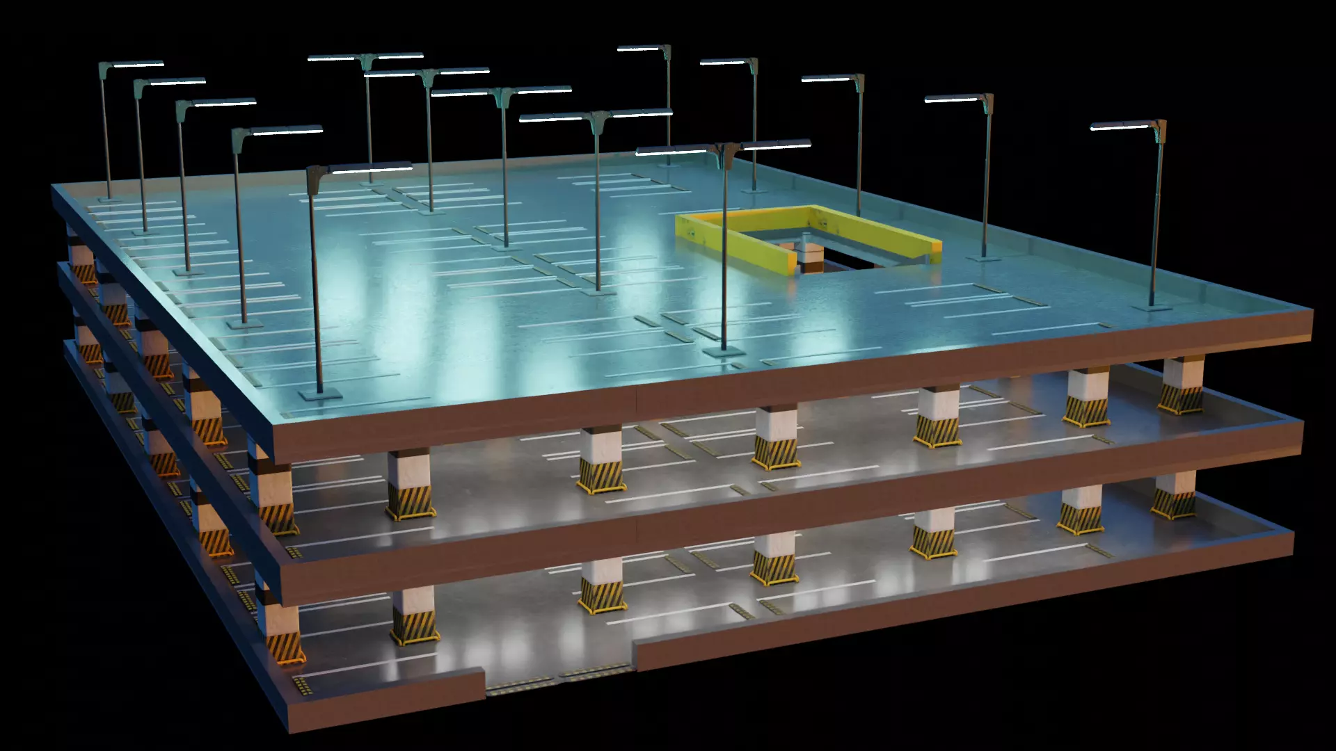 3D PARKING GARAGE MODEL 3D model_0