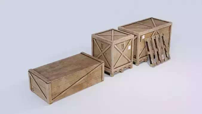 Wooden Crates and Pallet 4K and 2K