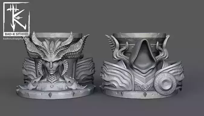 Diablo Lilith and Inarius 3D printing model 3D print model Diablo Lilith and Inarius 3D printing model 3D print model