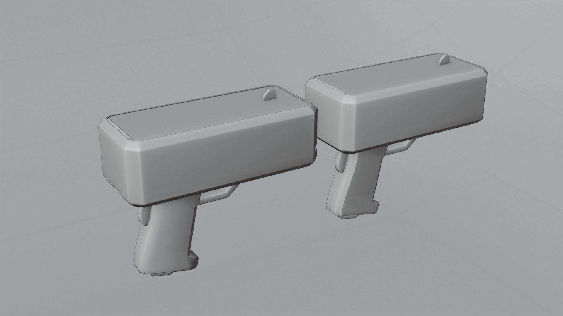 Money Gun Red and Gold Low-poly 3D model_2