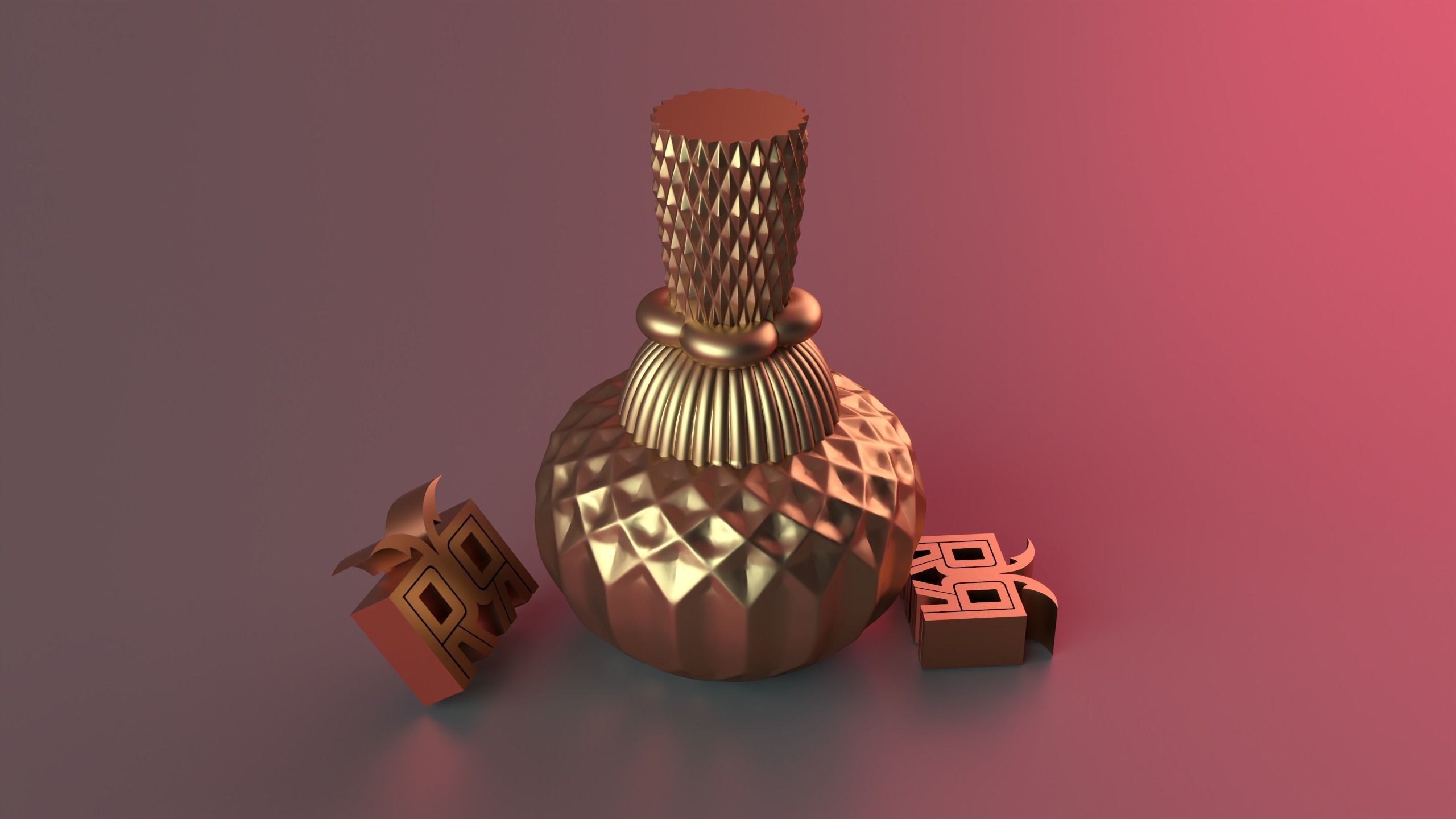 Diamond Pillar Geometric 2 3D print model_12