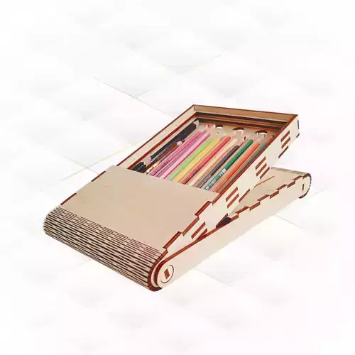Gift pencils box case svg dxf vector design for laser cut