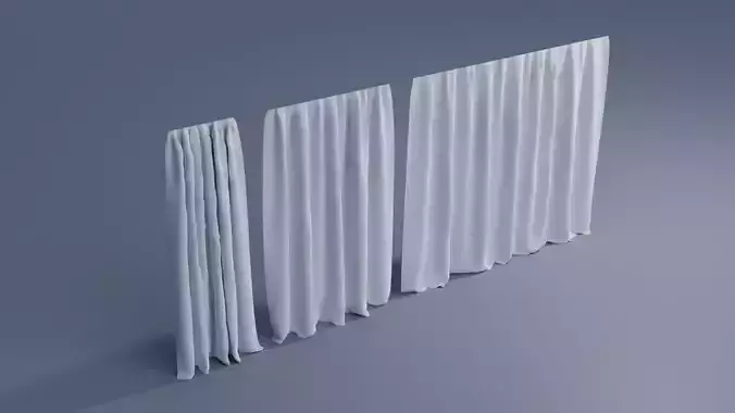 Curtains Low-poly 3D model