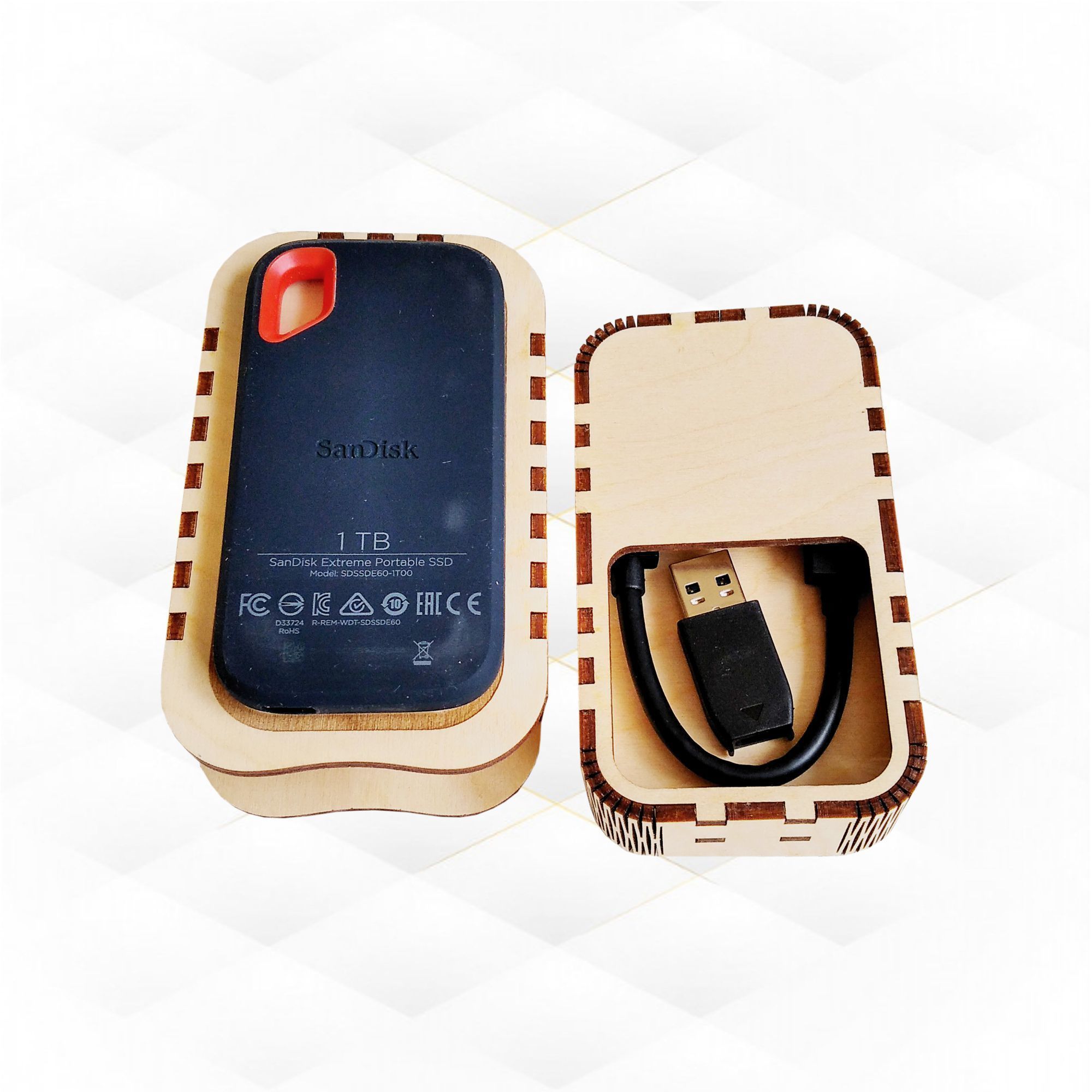 Box case for SSD svg dxf design for laser cut 3D print model_1