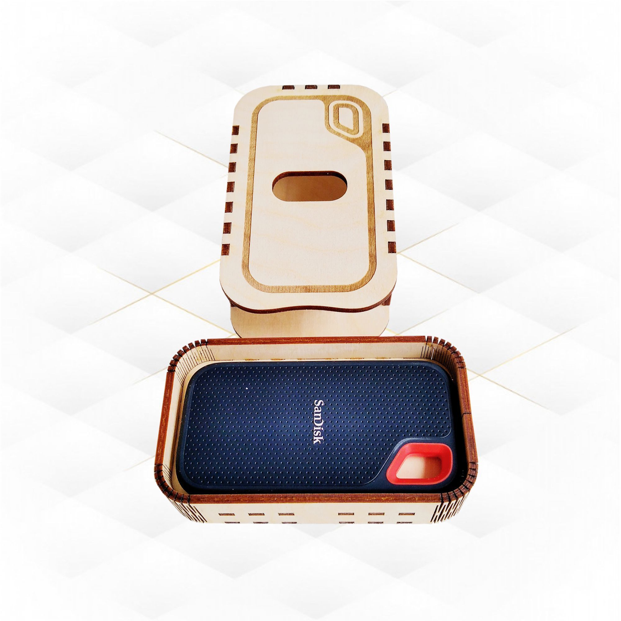 Box case for SSD svg dxf design for laser cut 3D print model_2