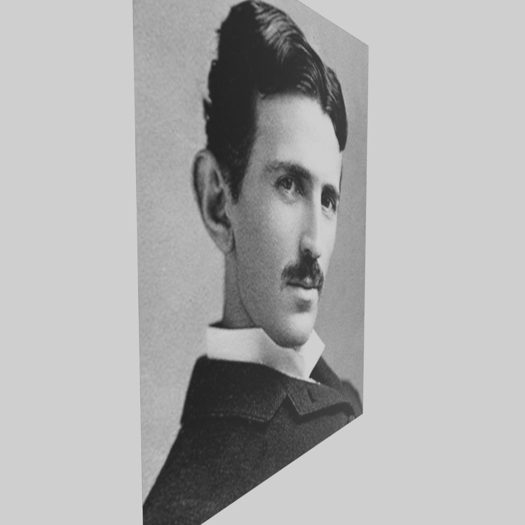 Nikola Tesla portrait Low-poly 3D model_10