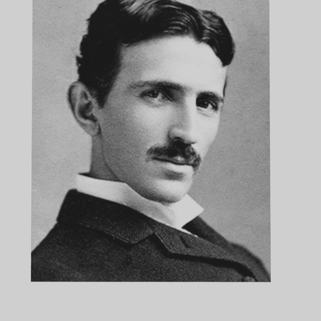 Nikola Tesla portrait Low-poly 3D model_1