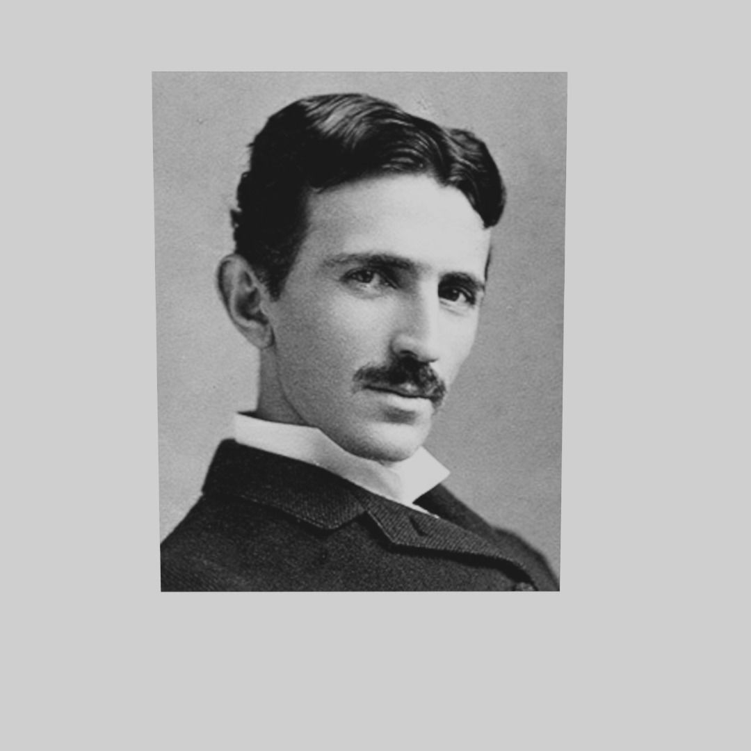 Nikola Tesla portrait Low-poly 3D model_4