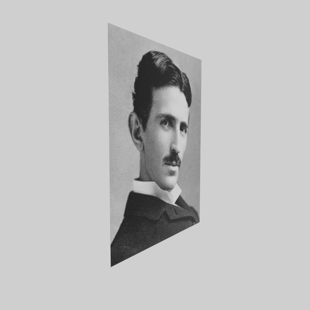 Nikola Tesla portrait Low-poly 3D model_3