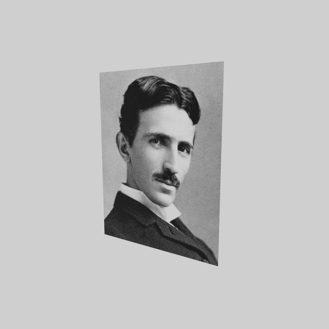Nikola Tesla portrait Low-poly 3D model_6