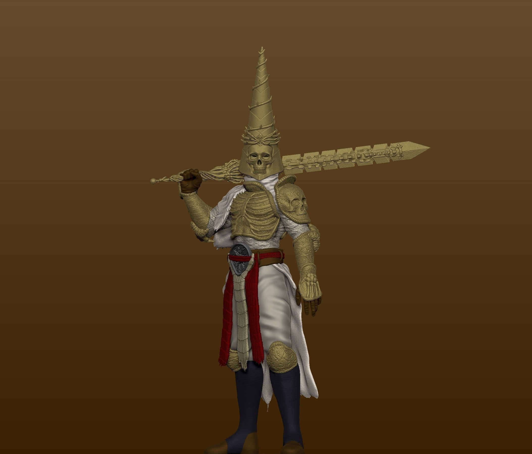 Blasphemous Penitent one - Warden of the Ossuary Skin 3D print model_1