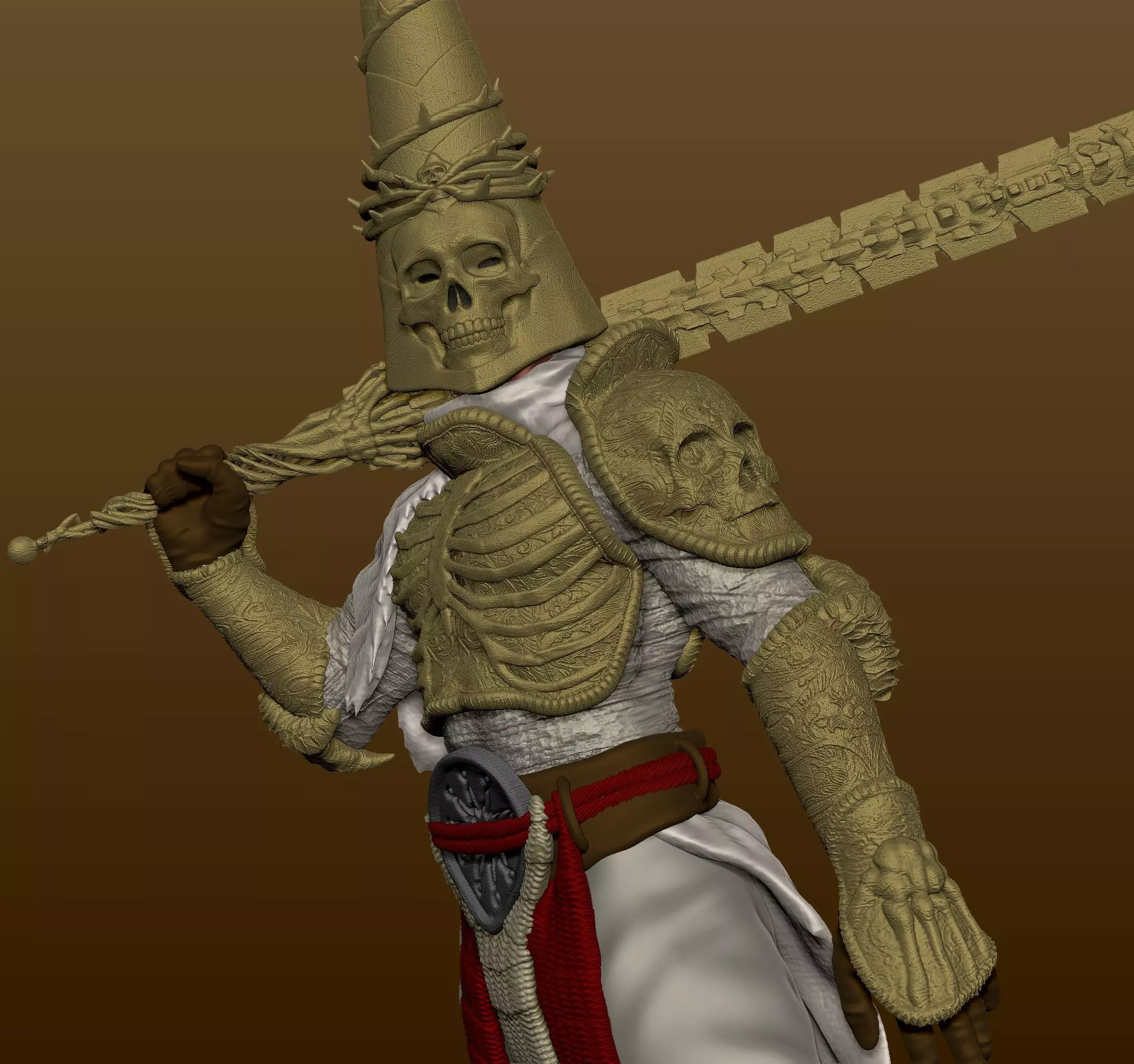 Blasphemous Penitent one - Warden of the Ossuary Skin 3D print model_0