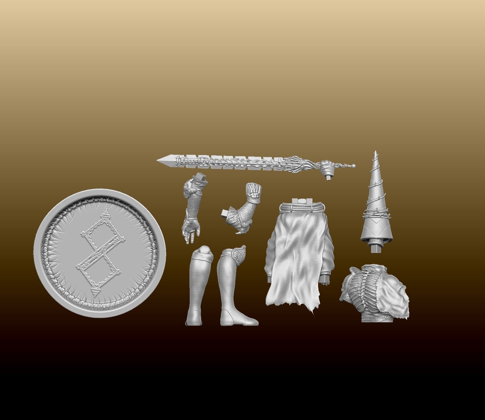 Blasphemous Penitent one - Warden of the Ossuary Skin 3D print model_6