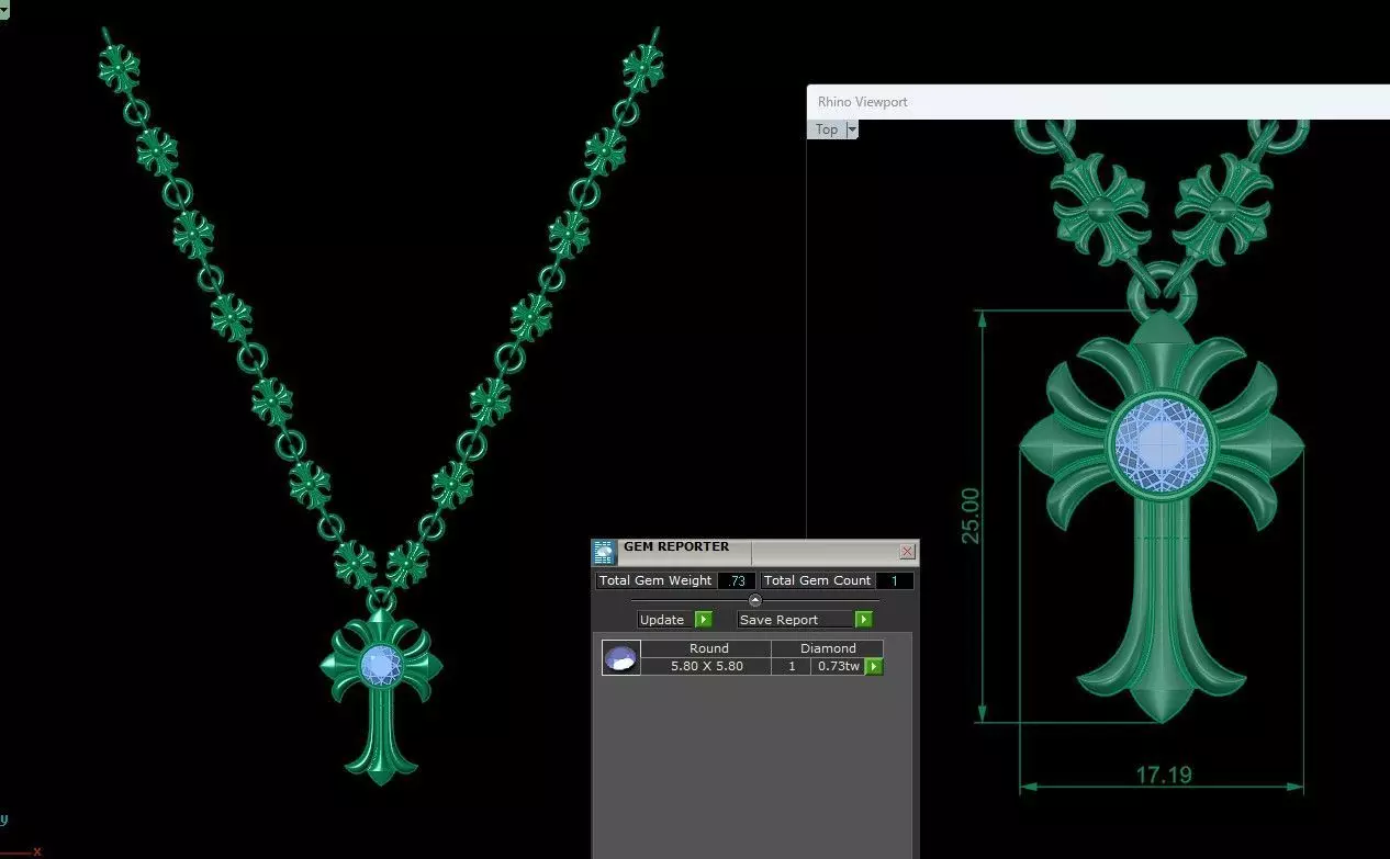 chrome hearts necklace Low-poly 3D model