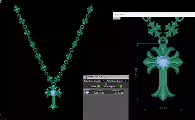 chrome hearts necklace Low-poly 3D model