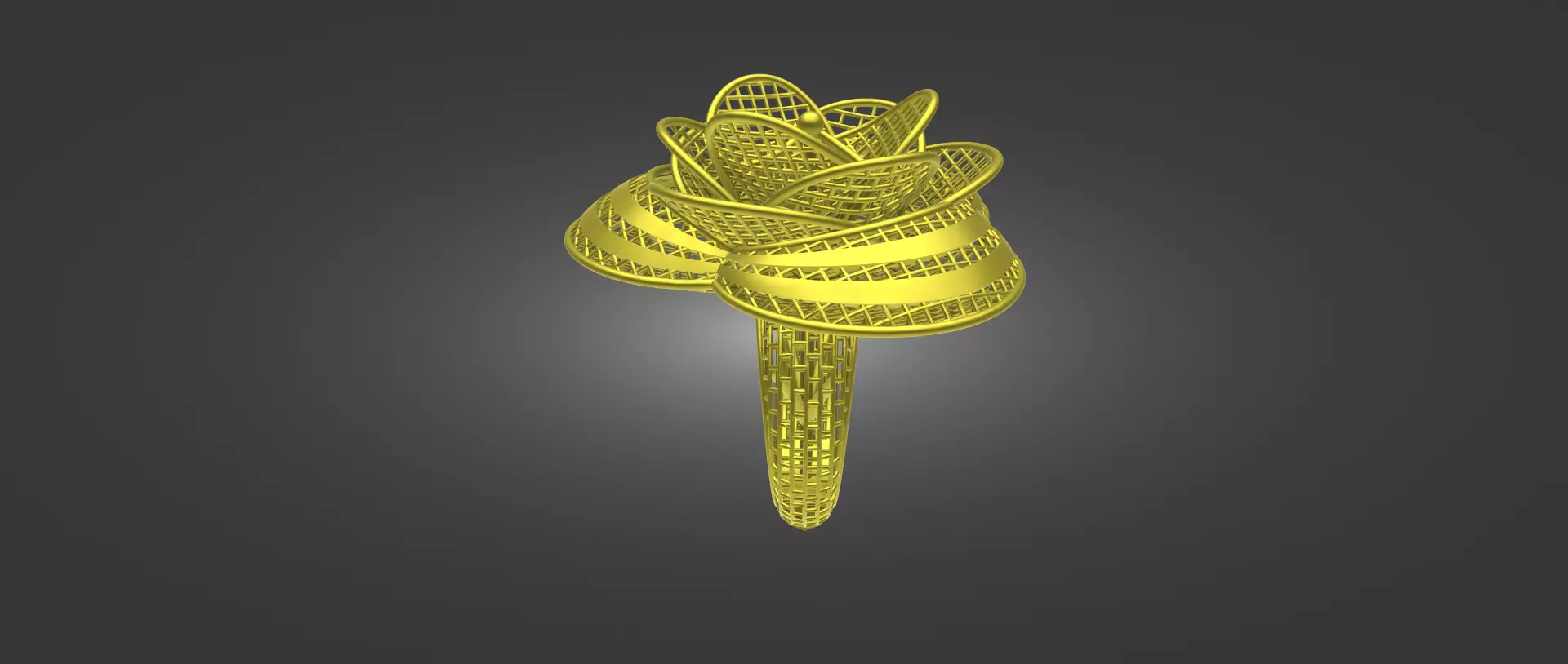 3D CAD file for Big look Gold Ring 3D print model_0