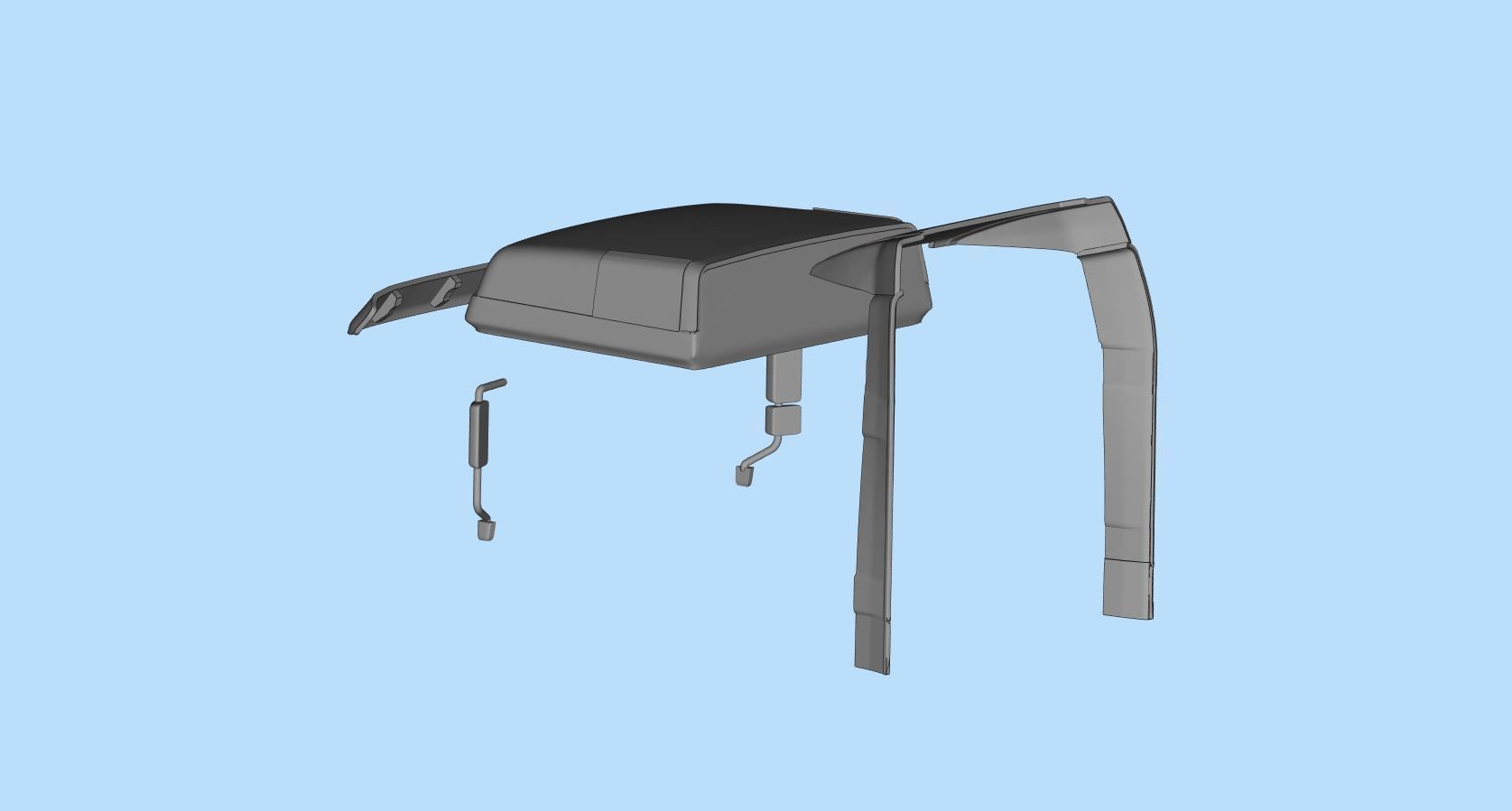 High part RC truck Cab Sunvisor Wind Deflector  3D print model_3