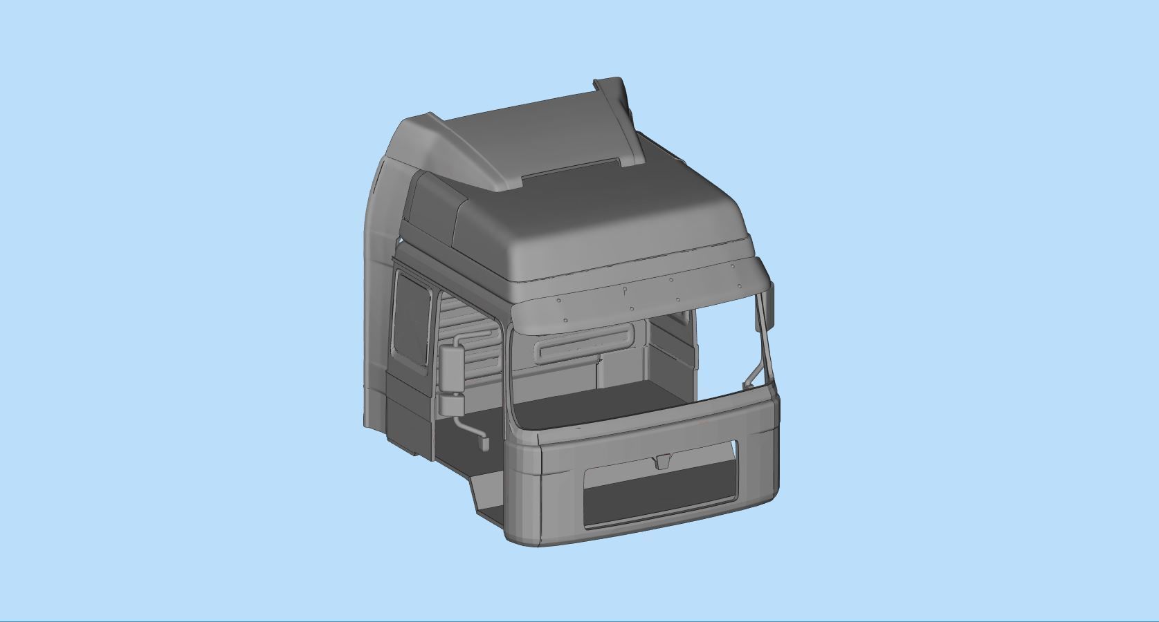 High part RC truck Cab Sunvisor Wind Deflector  3D print model_8