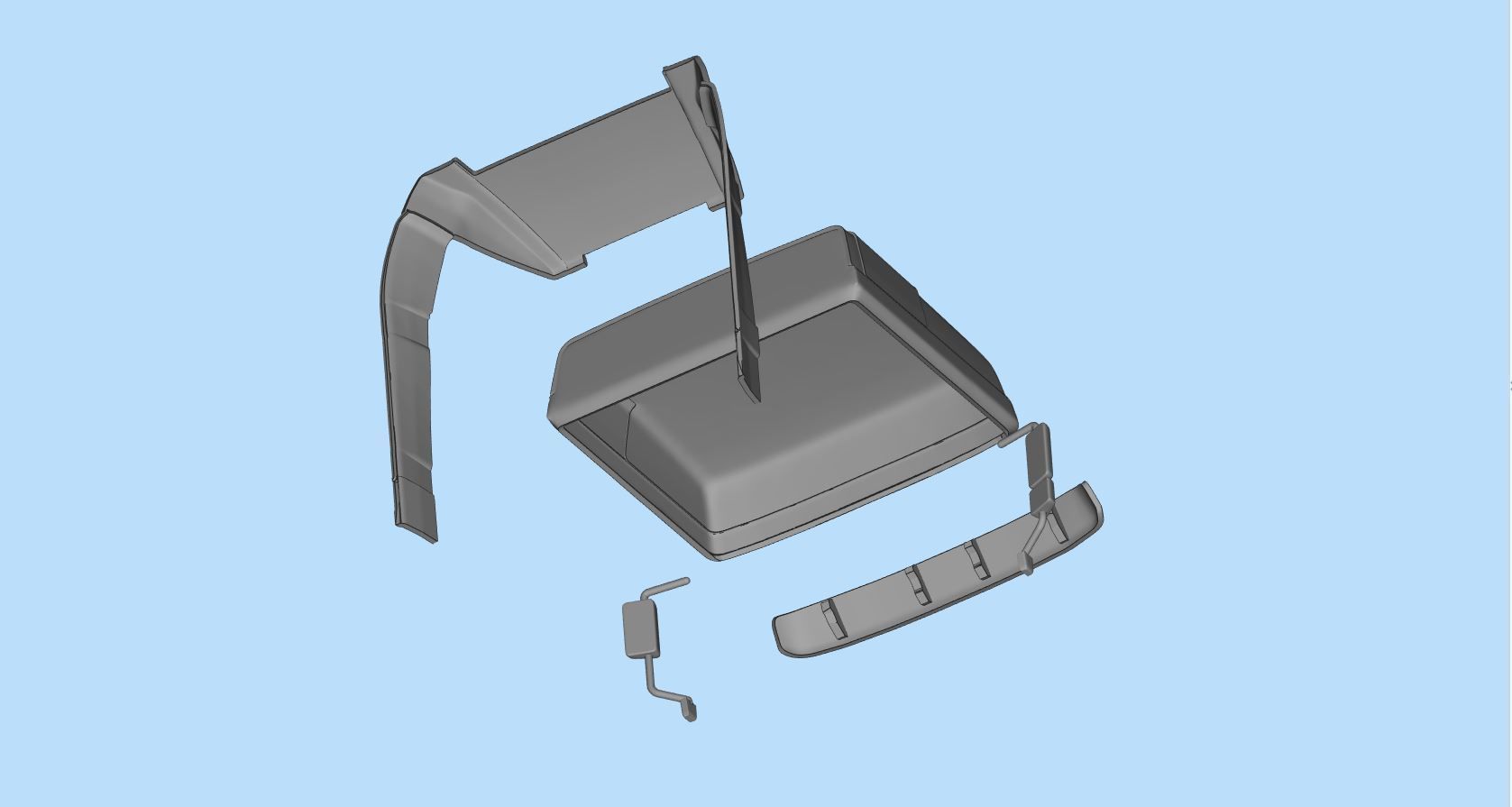 High part RC truck Cab Sunvisor Wind Deflector  3D print model_6