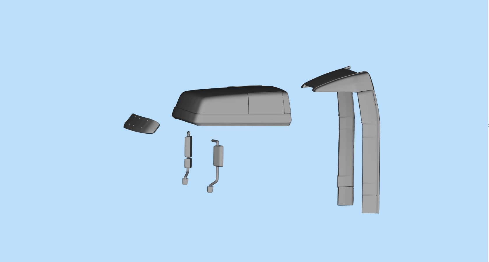 High part RC truck Cab Sunvisor Wind Deflector  3D print model_5