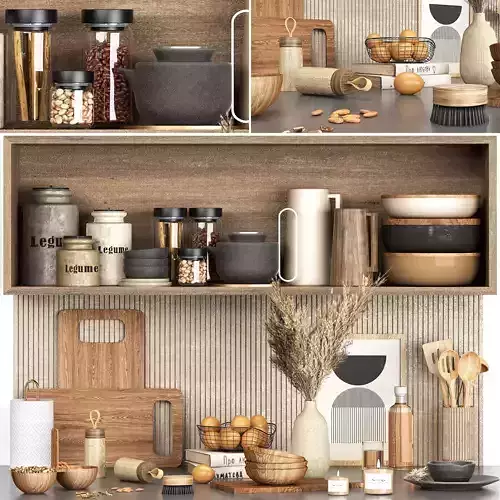 kitchen accessories Set 002 Free 3D model