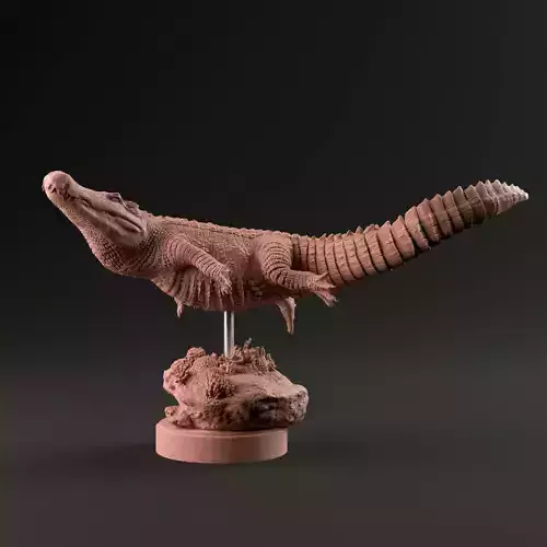 Deinosuchus swimming 1-35 scale pre-supported 3D print model
