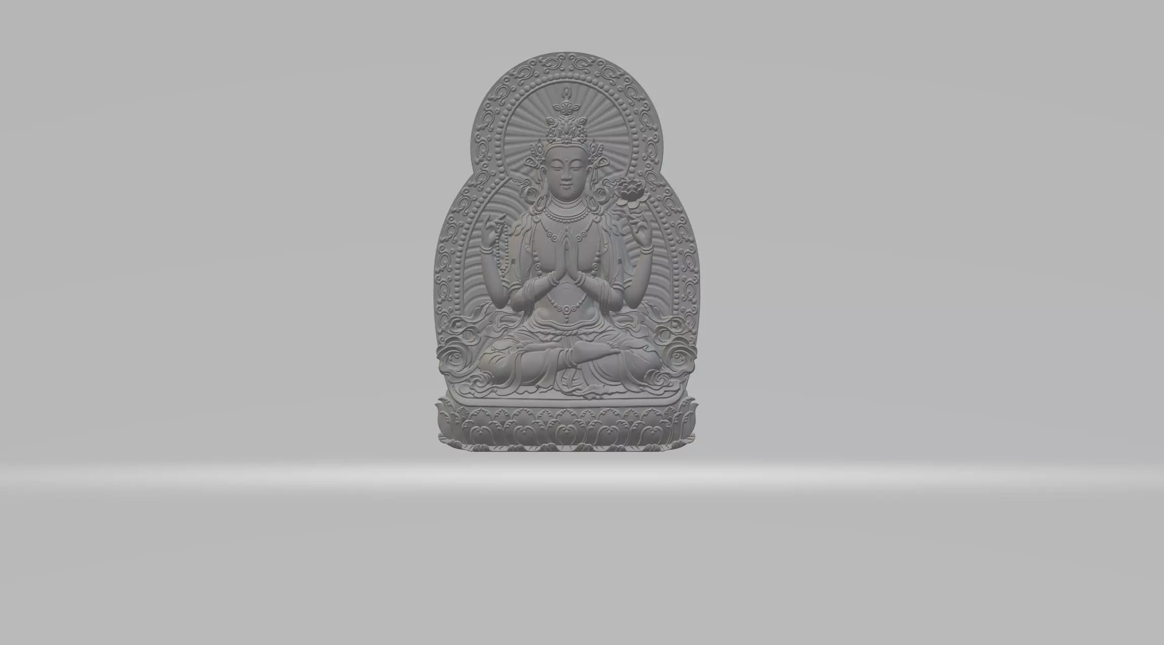 Avalokitesvara Bodhisattva with Thousand Arms Pendant 3D print model