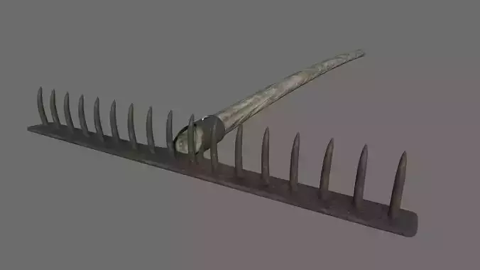 3D Old Metal Rake