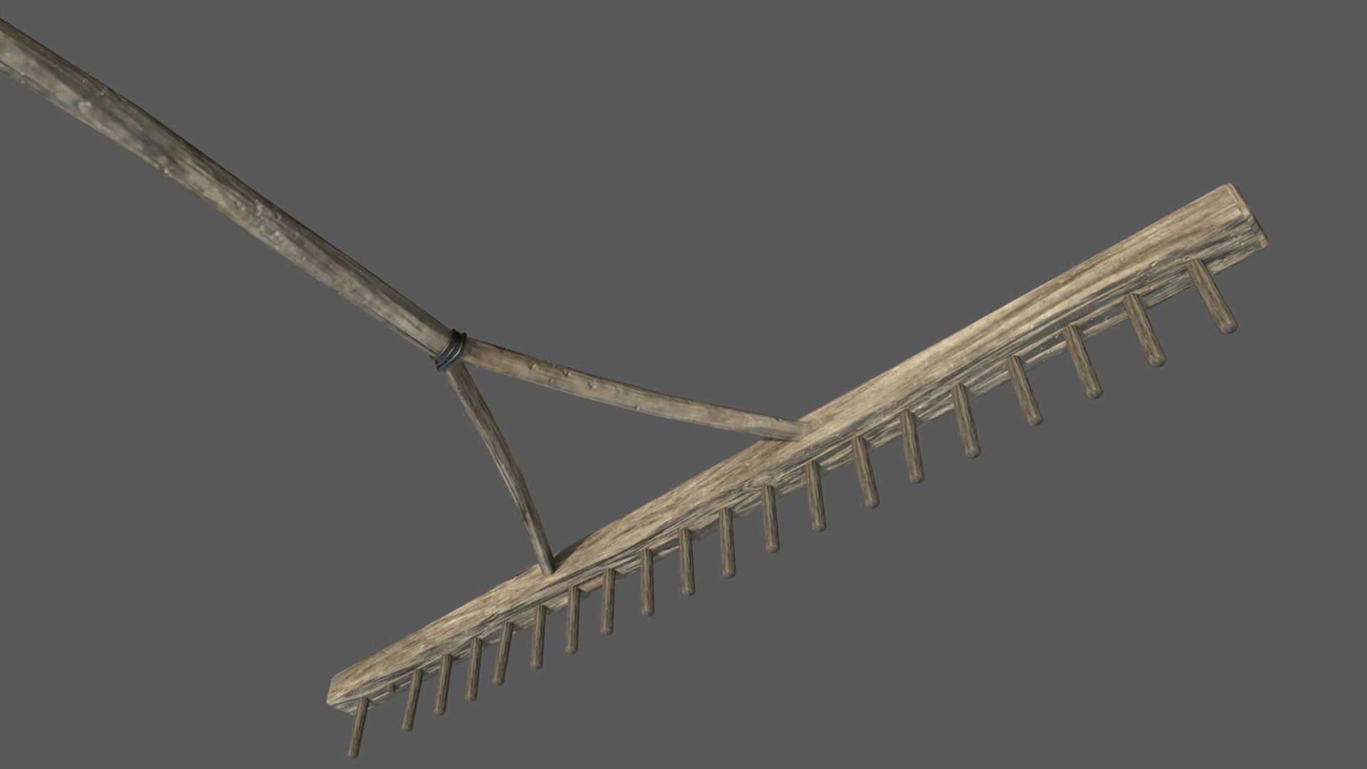 3d Rake 3D Old Wooden Rake 3D model | CGTrader