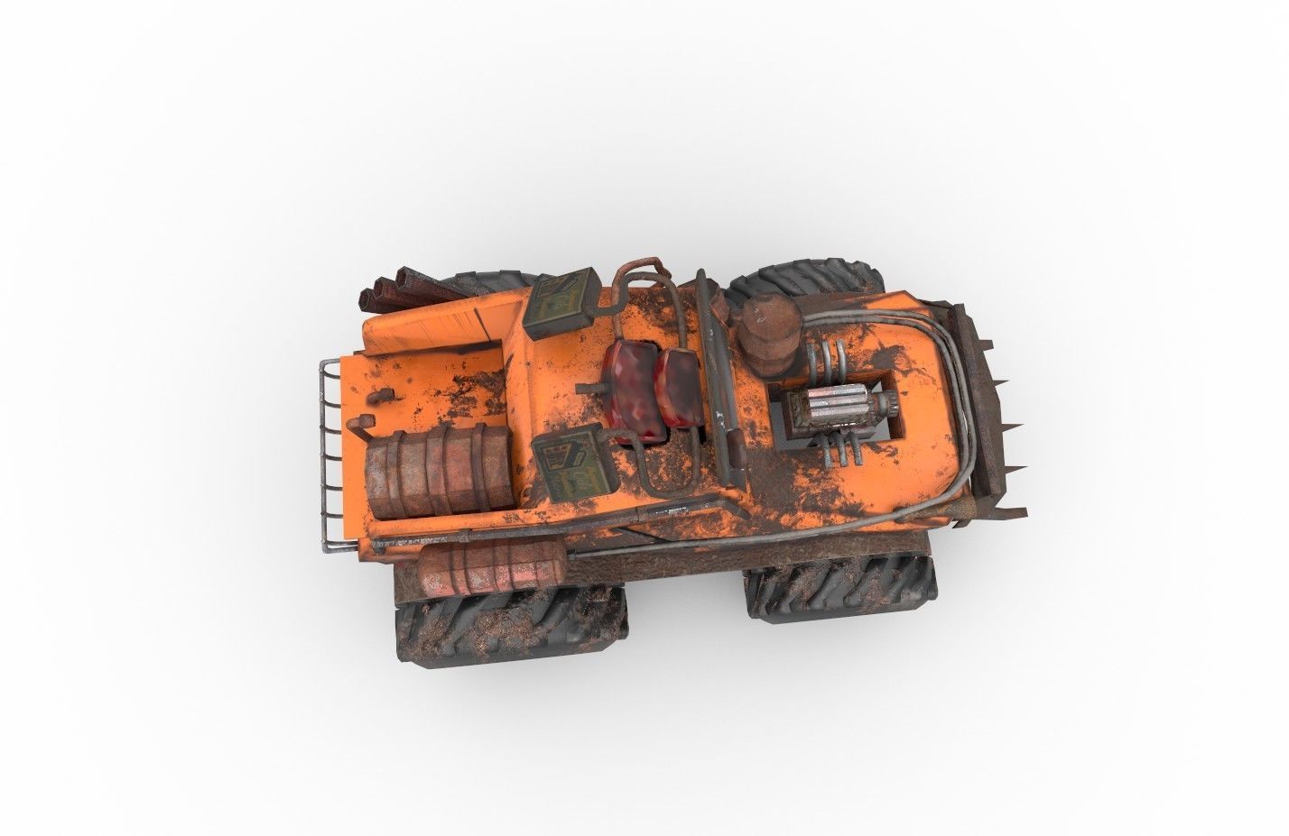 Rusty Truck Low-poly 3D model_6