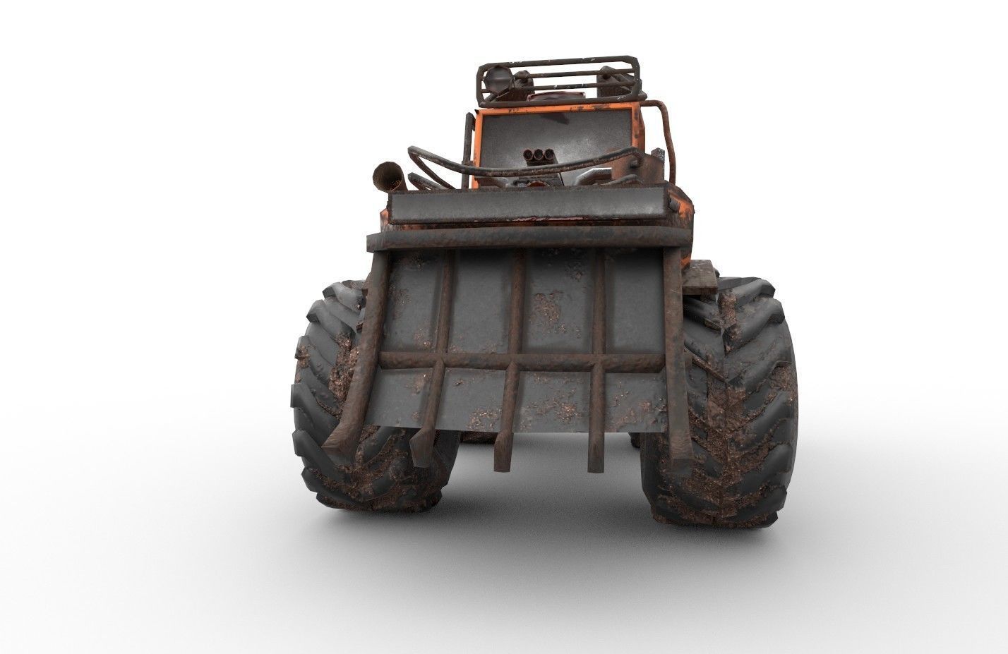 Rusty Truck Low-poly 3D model_7