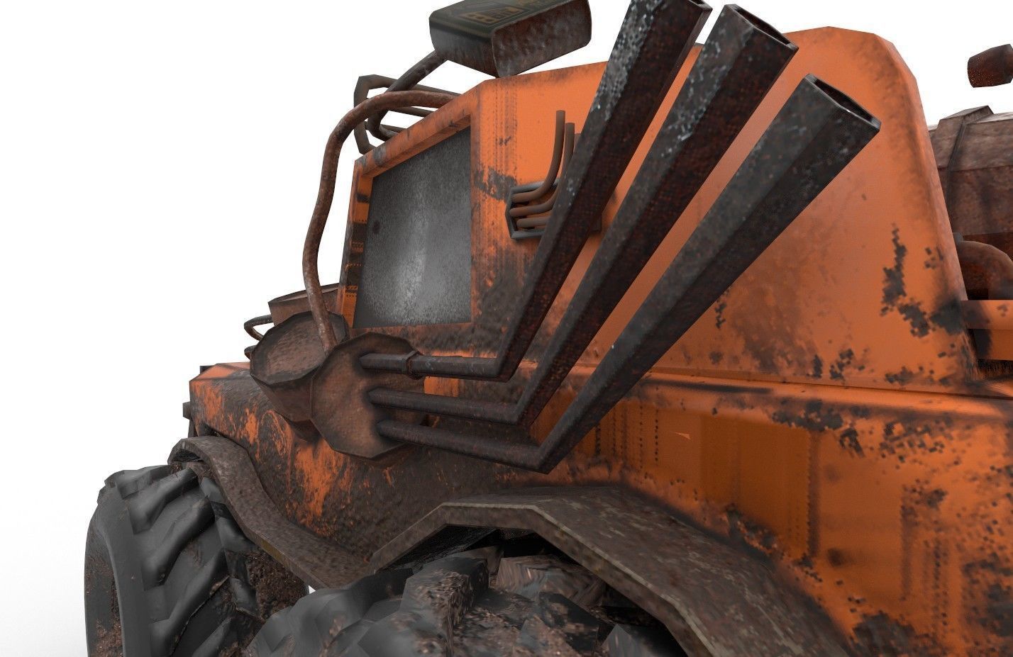 Rusty Truck Low-poly 3D model_9