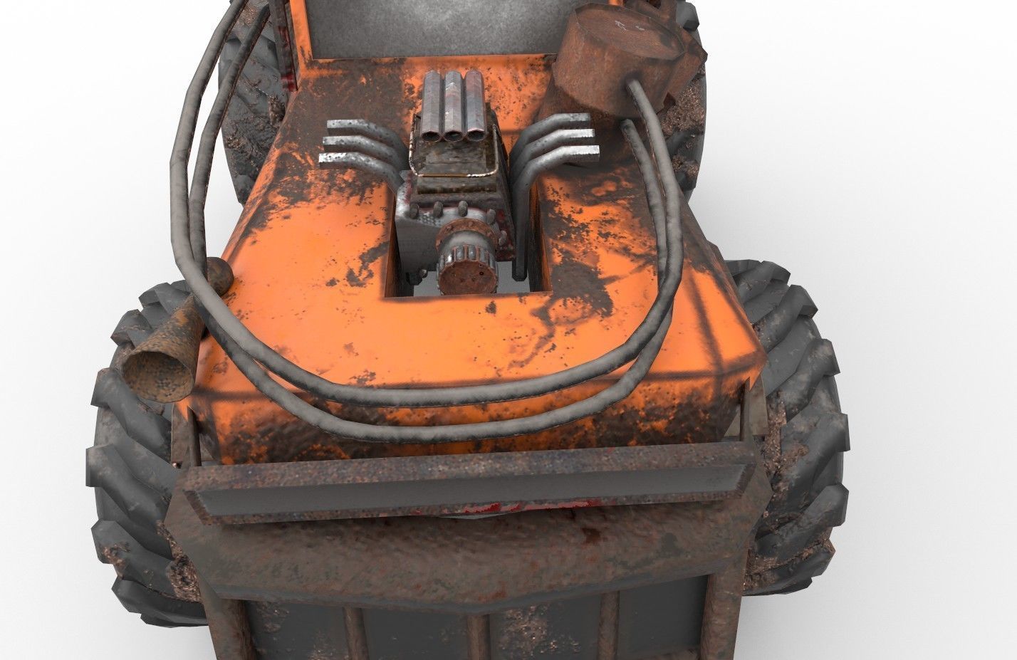 Rusty Truck Low-poly 3D model_8