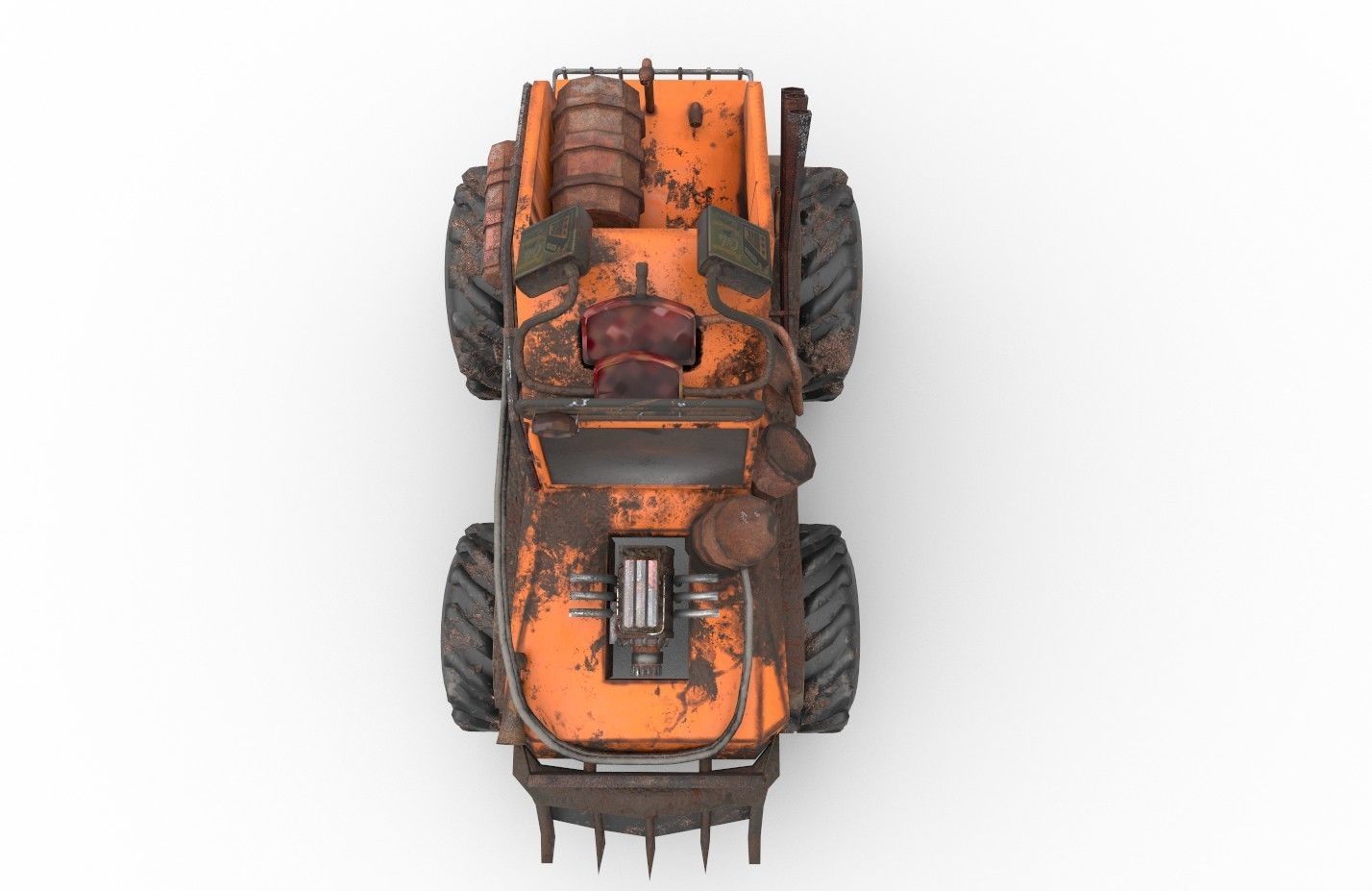 Rusty Truck Low-poly 3D model_3