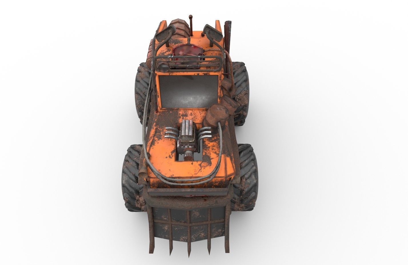 Rusty Truck Low-poly 3D model_2