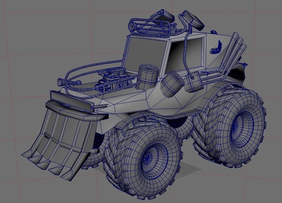 Rusty Truck Low-poly 3D model_11