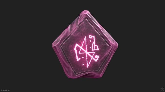 Rune stone Low-poly 3D model