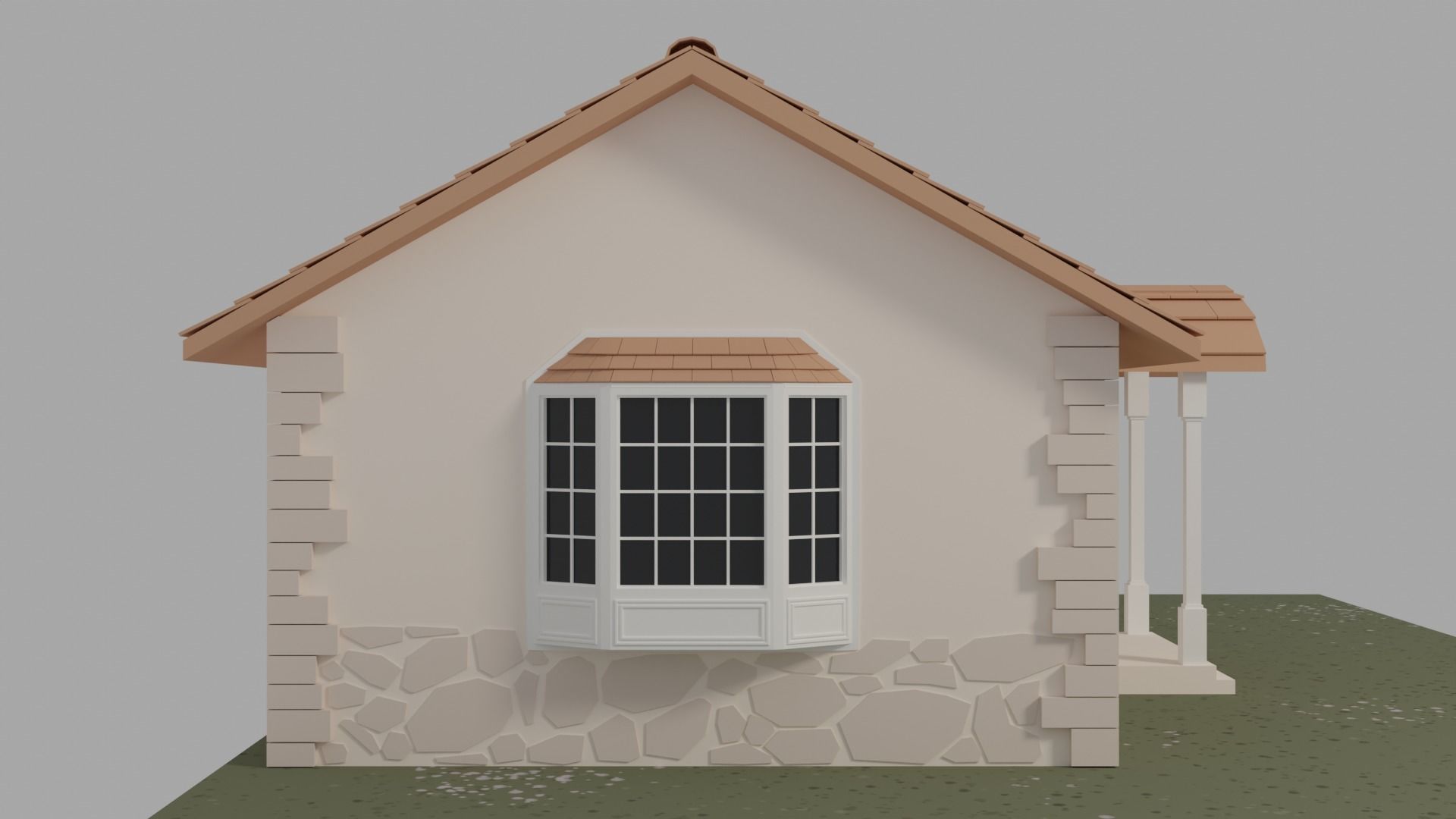 Cottage Low-poly 3D model_4