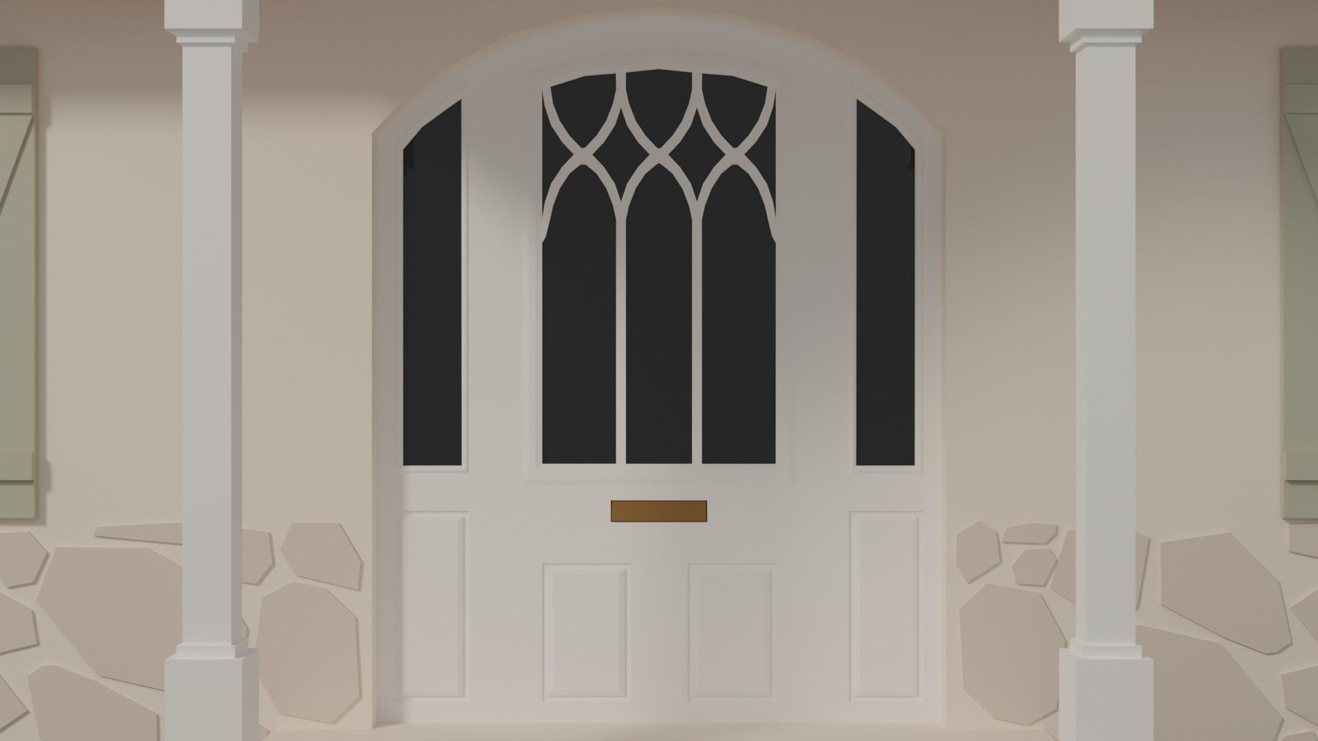 Cottage Low-poly 3D model_7