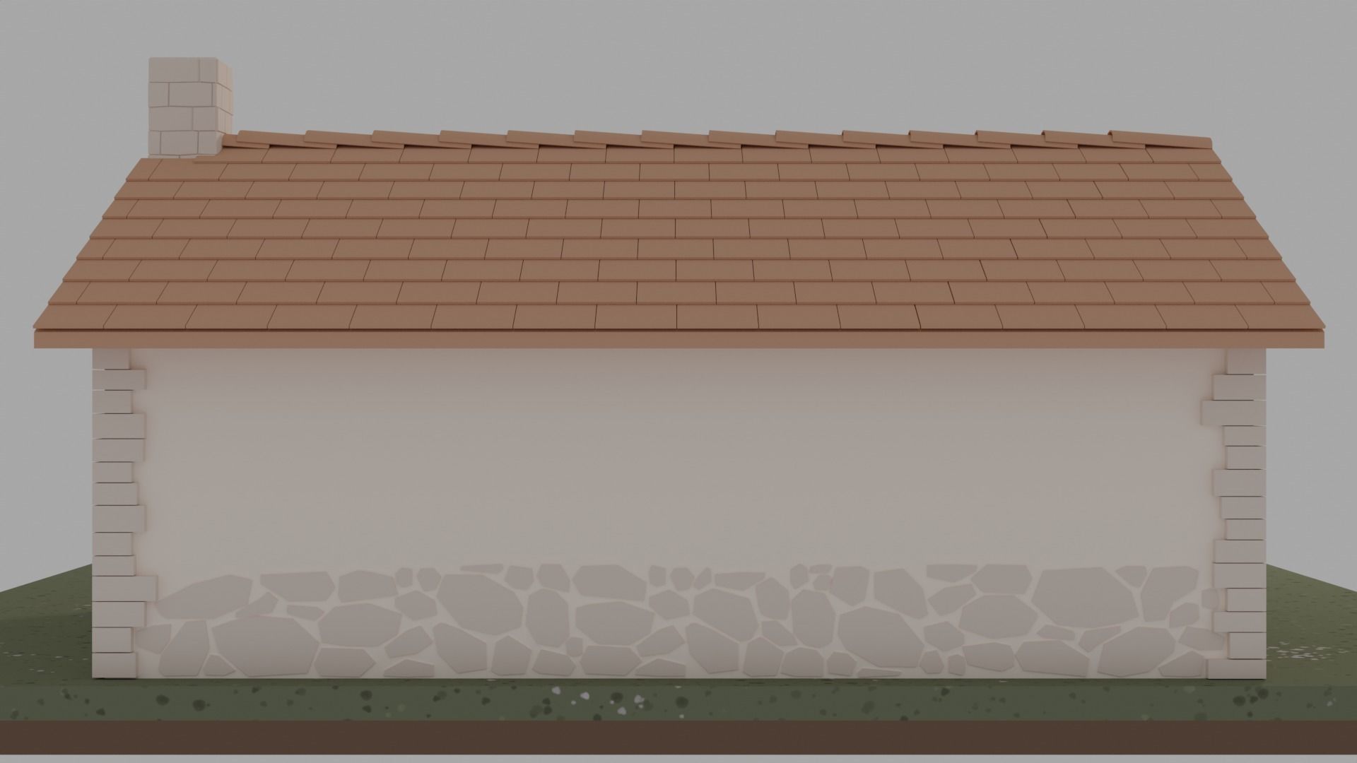 Cottage Low-poly 3D model_5