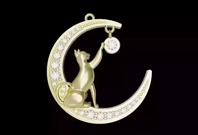 Moon Cat Pendant