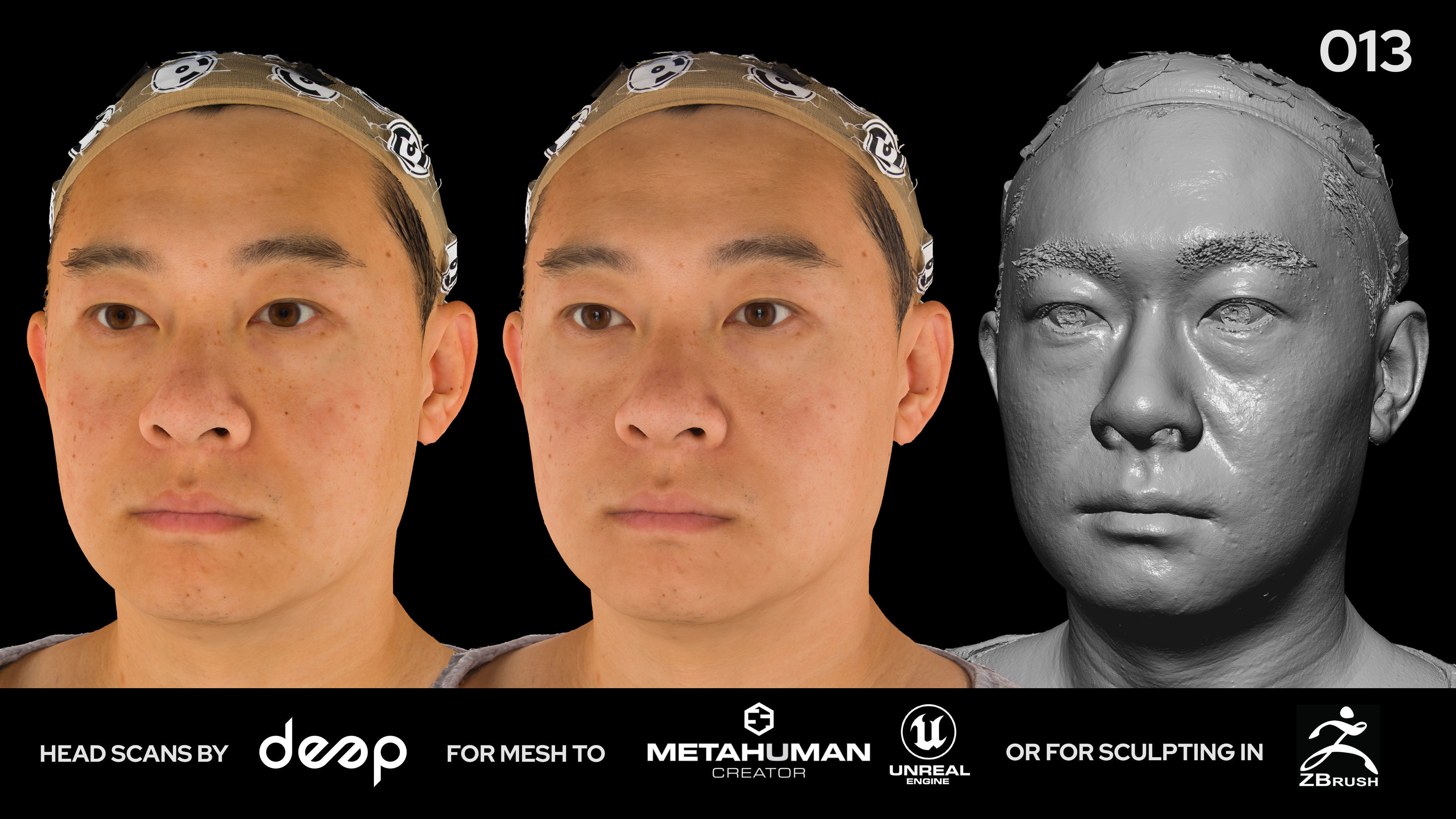 Asian Male 40s head scan 013 3D model_2
