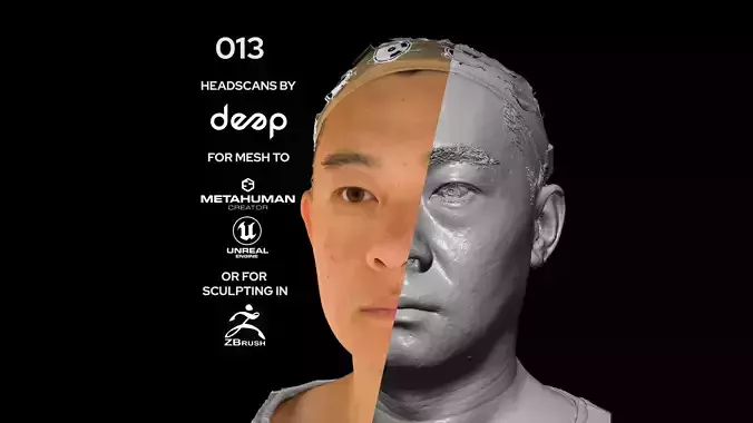Asian Male 40s head scan 013 3D model