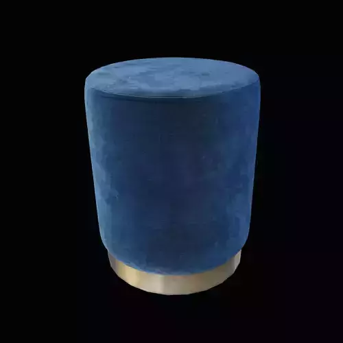 Velvet Pouf Blue