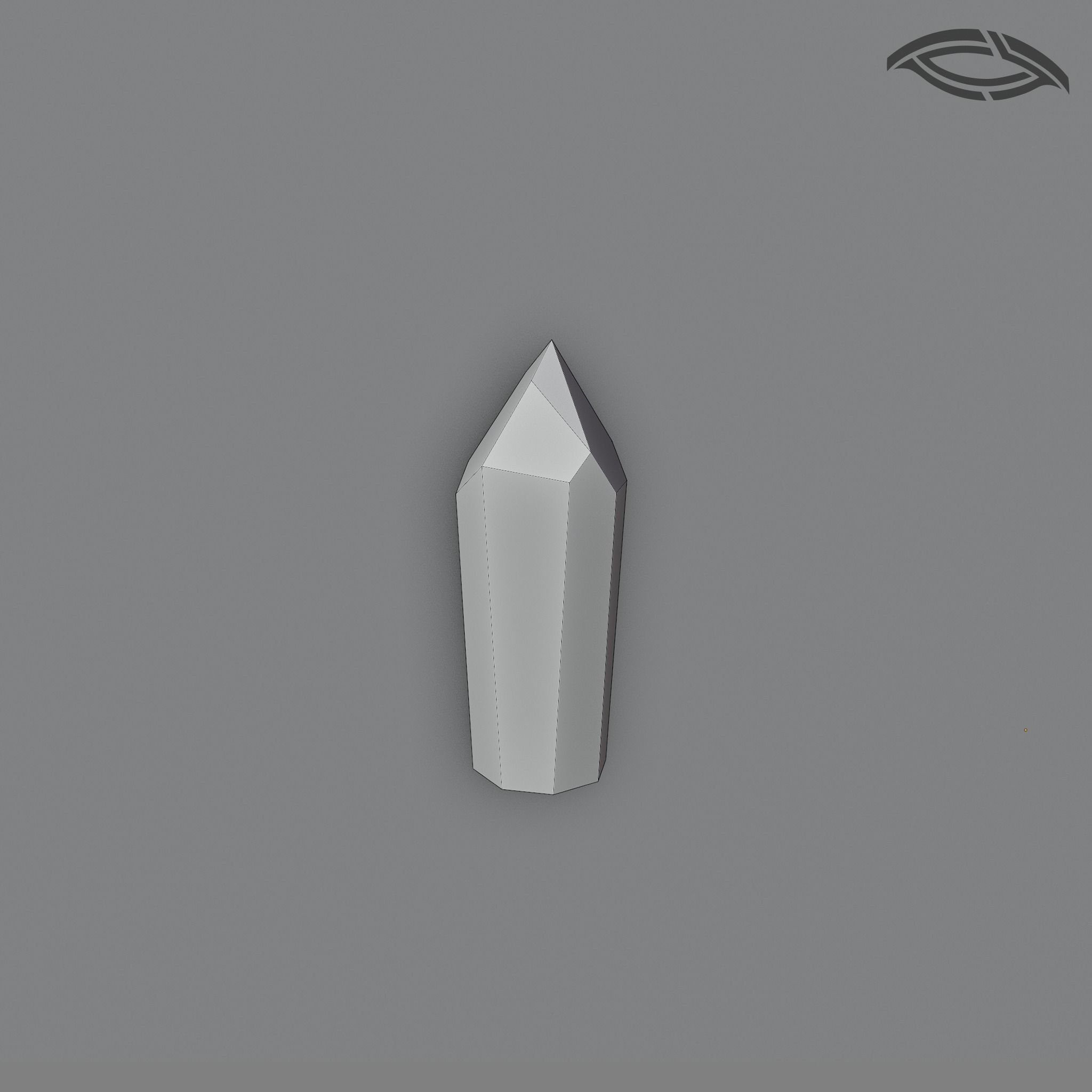 Simple stylized low poly crystal 3D model_3
