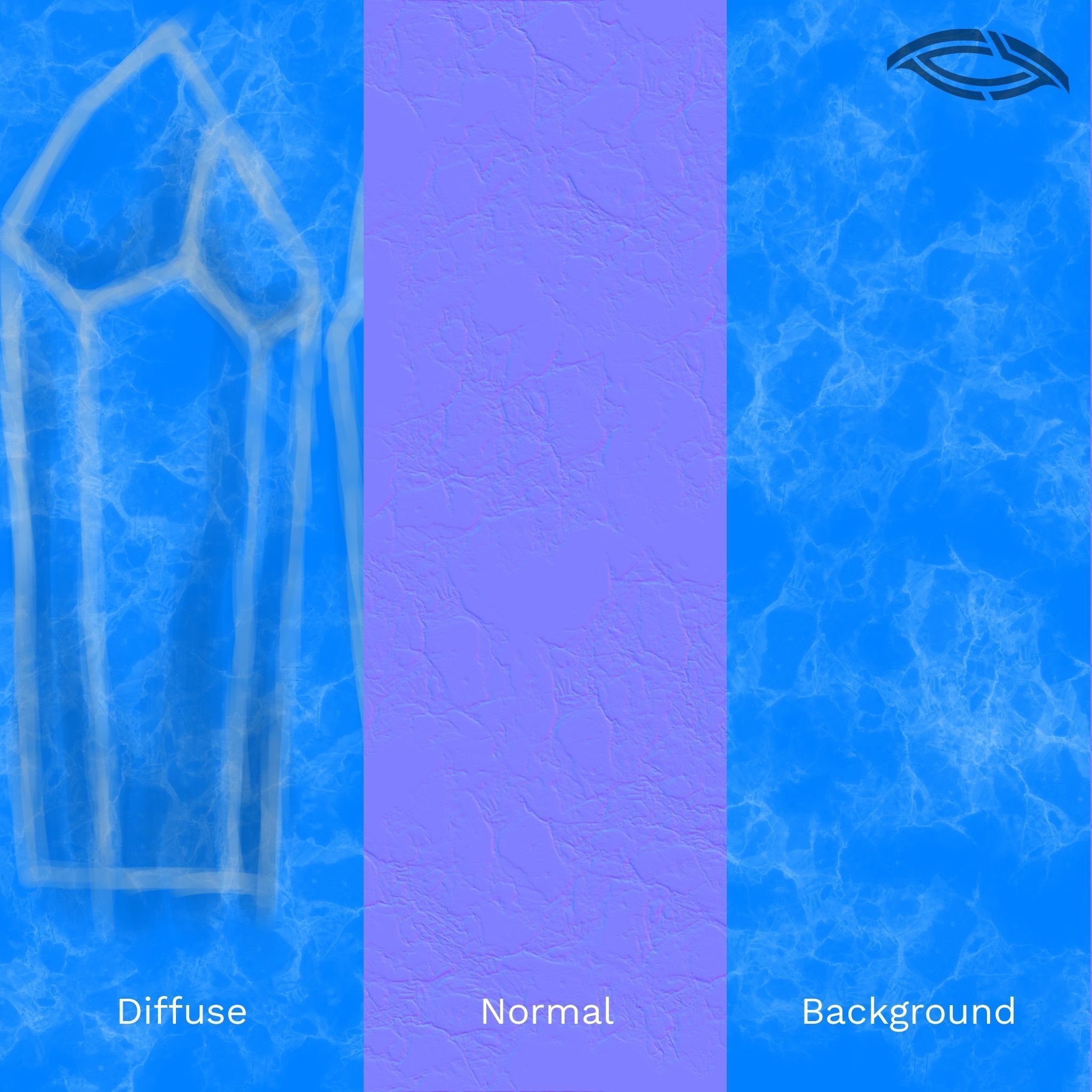 Simple stylized low poly crystal 3D model_4