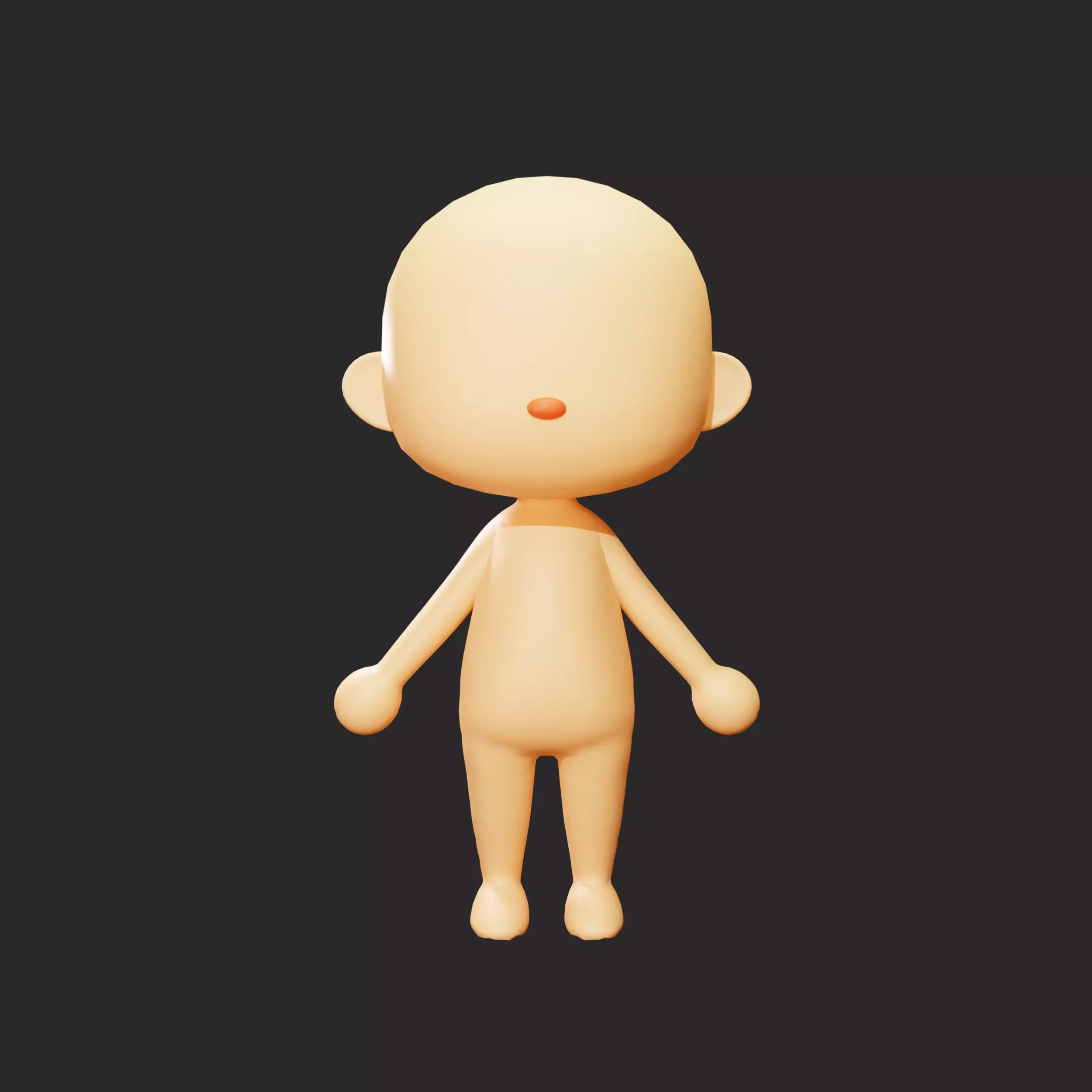 Character Animal Crossing Base Low-poly 3D model