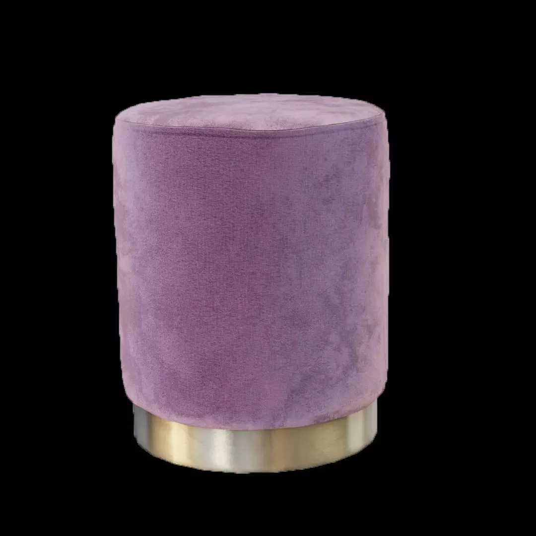 Velvet Pouf in pink Low-poly 3D model