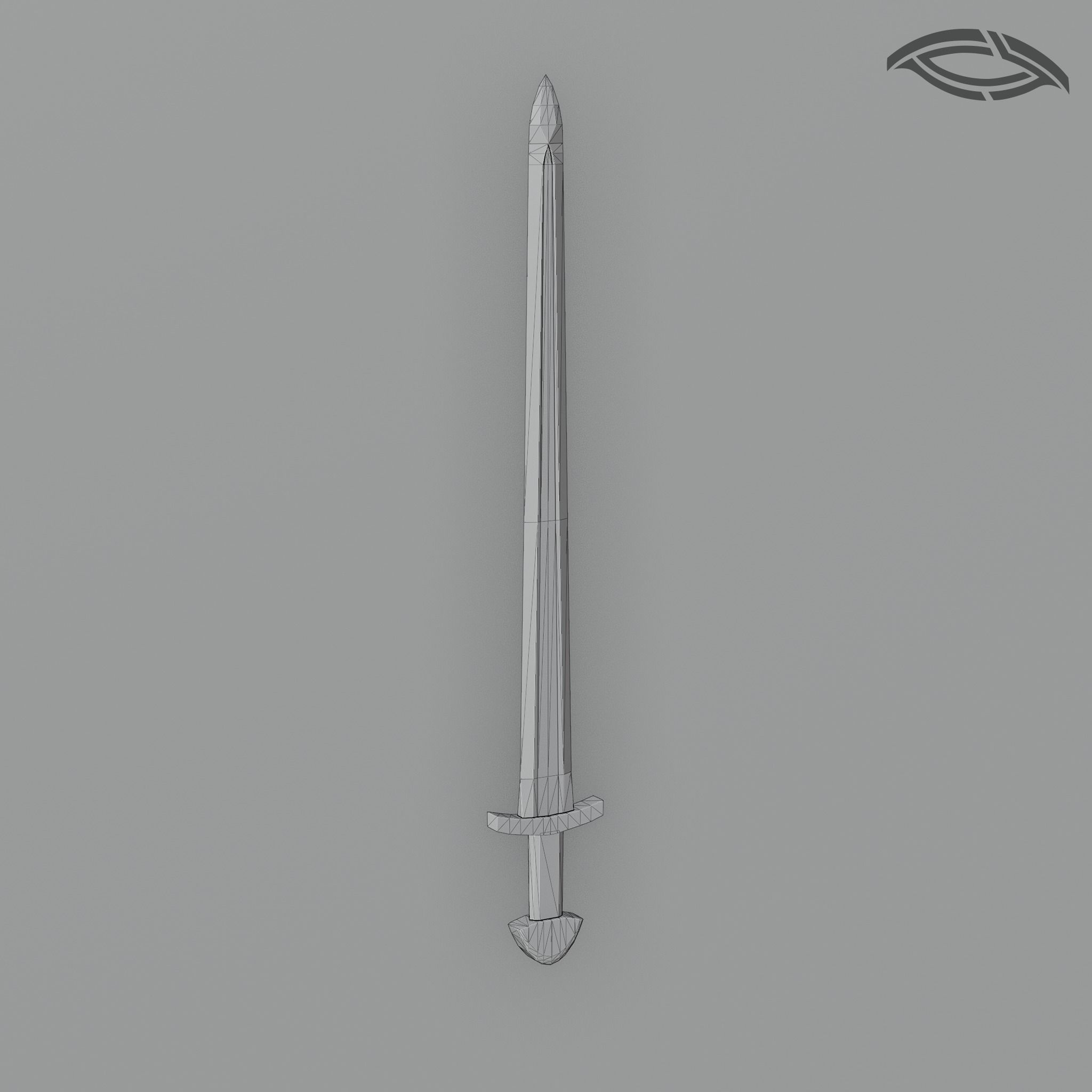 Simple stylized low poly sword 3D model_3