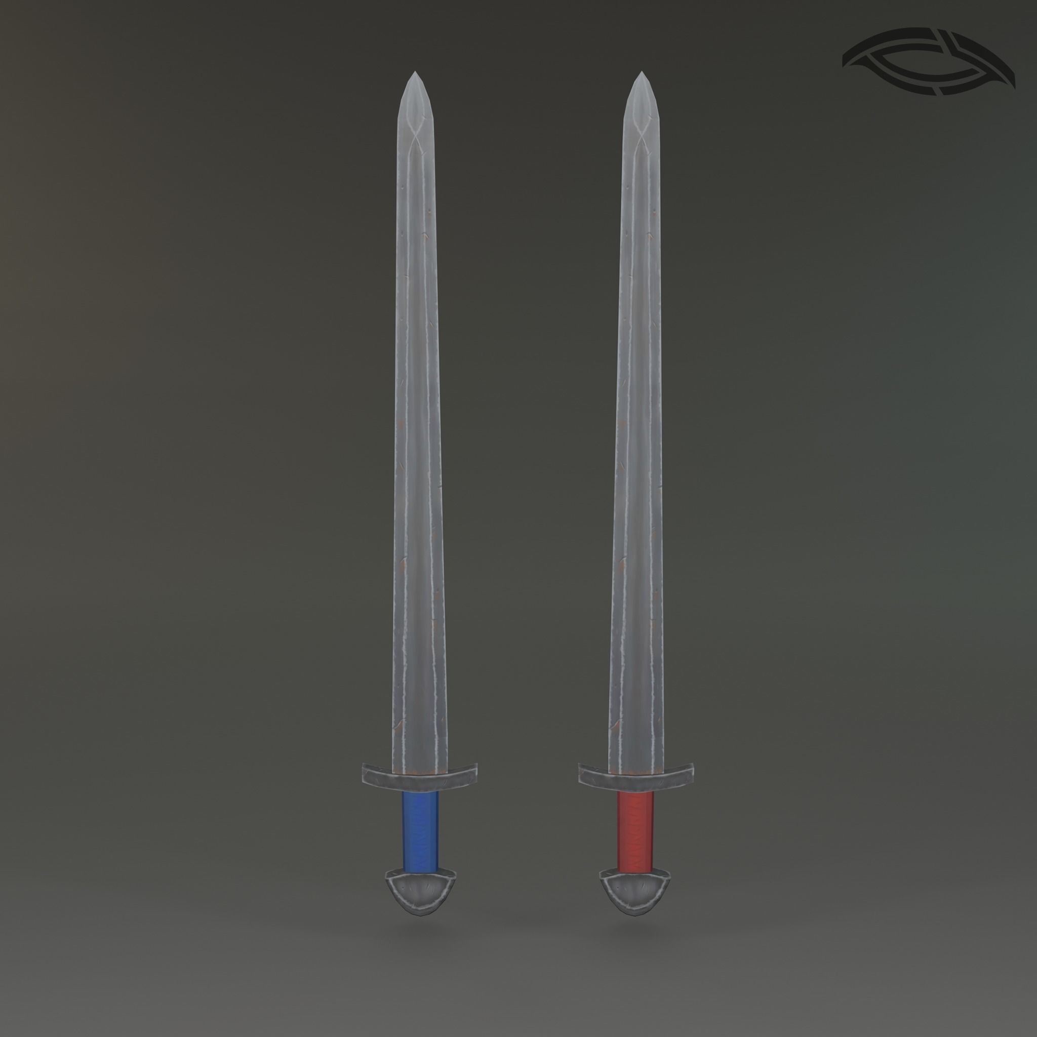 Simple stylized low poly sword 3D model_2